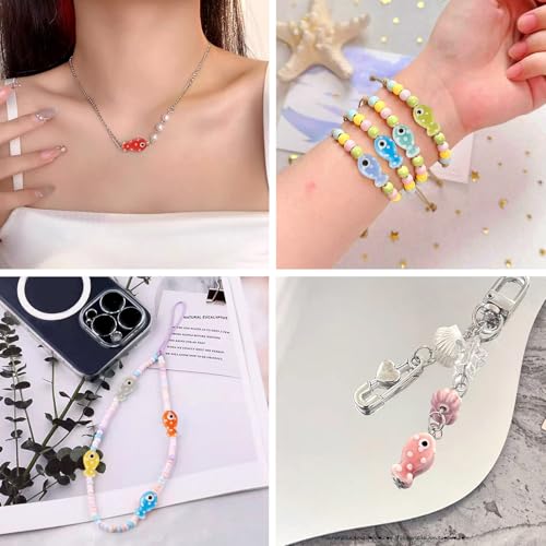10 Kleuren Vis Keramische kralen Ocean Sea Beach Animal Kralen Porselein Kleine zomer 19.5x11mm kralen voor DIY sieraden maken ketting armband sleutelhanger accessoire 20Scs 4