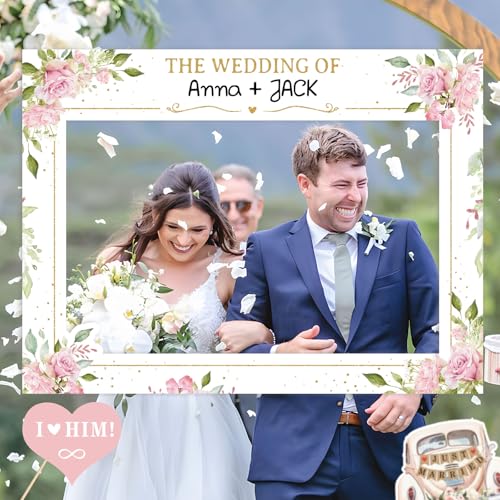 Foto Box bruiloft accessoires - 80 x 60 cm Bloemen foto frame - Foto Props Bruiloft - Foto Booth Props voor bruiloft decoratie 4