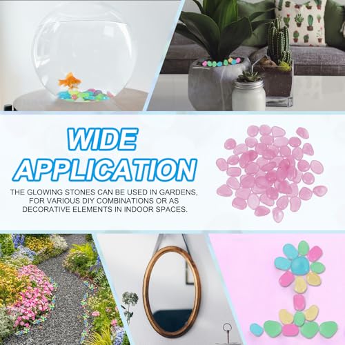 Lichtgevende stenen, 300 st Luminous Rocks voor Binnen Fish Basin Tuin Binnenplaats Landschap Cadeaus voor Vrienden, Licht Paars 5