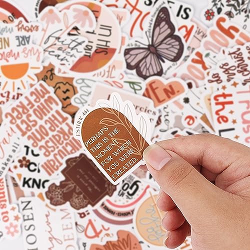 100st Christelijke Stickers, Boho Bijbel Stickers Inspirerende Bijbel Vers Stickers Esthetische Christelijke Religieuze Giften Bijbel Vinyl Stickers voor Waterflessen Laptop Journaling Scrapbook 3