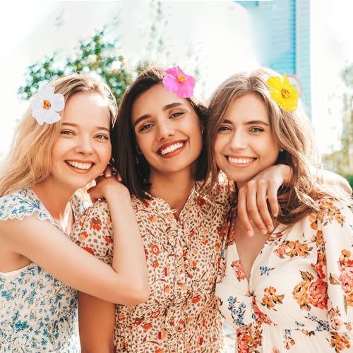 3 stuks Hawaii Hair Clips Bloemen 10 cm Hair Clip Plumeria Hibiscus Flower Clip Boho Zomer bruiloft Haarclips voor vrouwen bruiloft partij vakantie strand accessoires 3