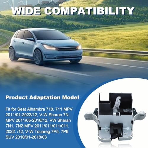 Kofferbakslot, achterklep kopferbak, kofferdeksel behandelingsdeksel 7P0827505N Fit Sharan Touareg Alhambra 7P0827505G 4