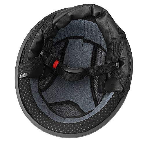 Half Open lederen helm, Half Lederen helm voor Scooter, met UV Visor glazen, Half Open Motorfiets helm Universele Scooter voor Motorfiets(Rood) 5