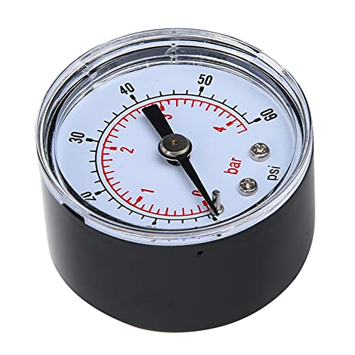 Axiale drukmeter Manometer Hanische drukmeter voor oliewater 1 8 Inch Bspt Achteraansluiting (0 30Psi 0 2Bar) (0-60 psi, 0-4 bar)