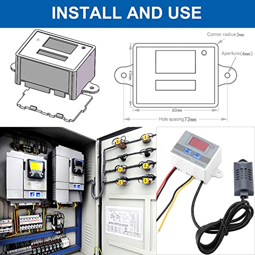 XH-W3005 Humidity Sensor, Digital Hygrometer Switch Controller, XH-W3005 Temperatuur Humidity Meter Humidity Sensor 0~99% RH 12V/24V/220V(220V) Farms Factories(220V) 3