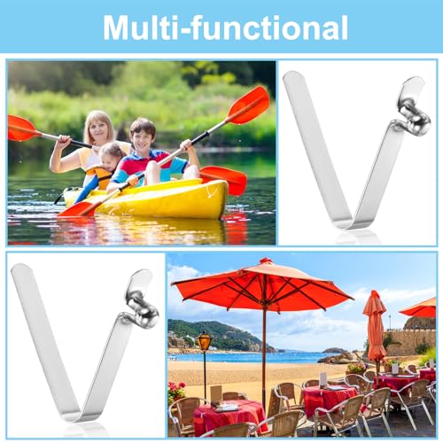 6.4 x 5mm Kayak Paddle Clips, Set van 6 stalen tentstokken, V Shape Single Pin Push Button Spring Clips voor het bevestigen van buizen voor Camping Kajakken 5