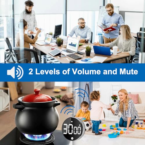 Magnetische Keukentimer, LED-display, Countdown Timer, Verstelbaar Volume, Digitale Egg Timer voor Keuken, Baken, Koken, Fitness, Yoga, Learning, Meetings 4