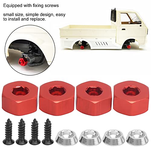 RC Hex Combiner, Wheel Hub Hex Adapter 5mm tot 12mm Combiner Verkrijgbaar voor WPL D12 1/10 RC Model Trucks(Rood)