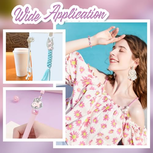 24st Borstkanker Bewustzijn Kralen, Roze Ribbon Kralen met Rhinestones Groot gat voor armband ketting DIY sieraden maken, Gat: 4mm 5