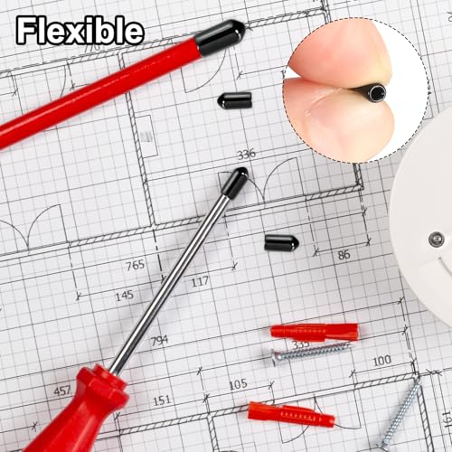 32mm Vinyl Rubberen End Caps, Verpakking van 4 Flexibele Bolt Schroefhoesjes, Caps Ronde Wire Guard Caps voor metalen Pijp Rod Bolts, Zwart 4