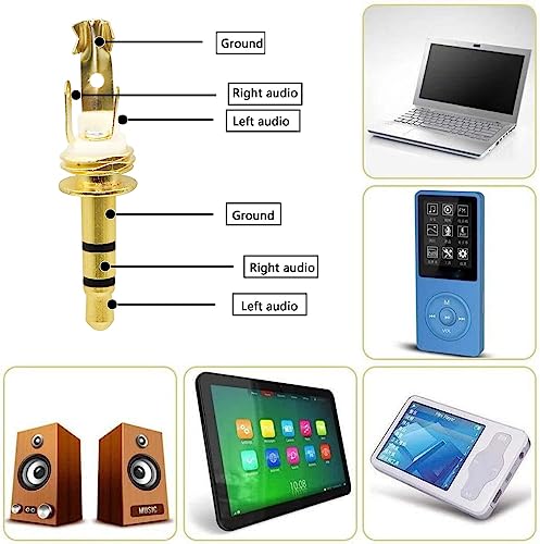 12st TRS Man Plug Vervanging 3 Pole 3.5mm Man Reparatie Headphone Jack Plug Metal Audio Soldering Adapter Converter Headset Connector Stereo Plug (Gilded)