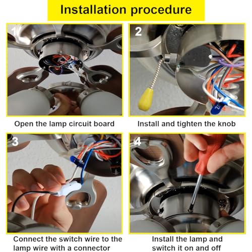 4 stuks Plafond Ventilatoren, Light Switch, Two-Wire SPST Aan/uit Trekschakelaar met ketting, Kabel voor Wandlamp, Badkamerlamp, Ventilator, Tafellamp, Naast Lamp Vervanging 4