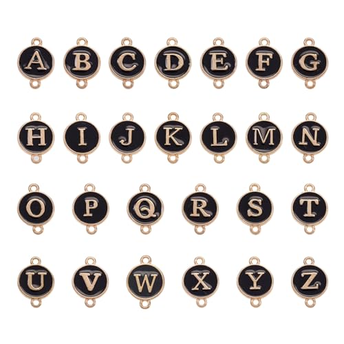 Enamel Letter Connector Charms Initial A-Z metalen letters ketting Charms Alfabet Clutch Hanger voor vriendschap armband sieraden maken