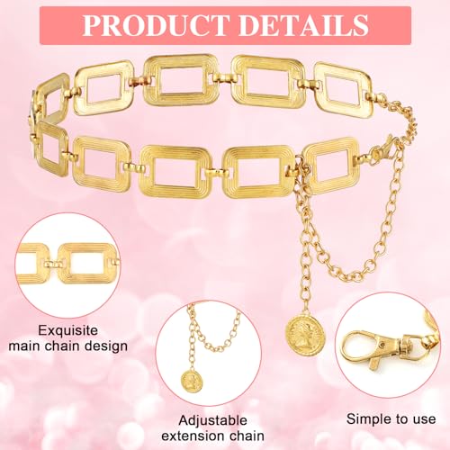 Metalen Taille Ketting Riem voor Vrouwen, Verstelbare Punk Ketting Riem Skinny Riemen voor Jean Pants Jurk 5