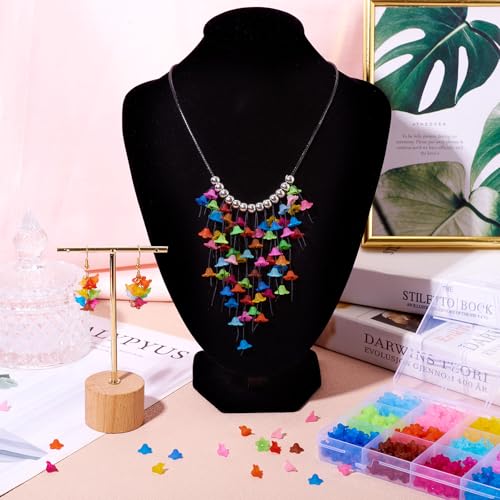 750 st. Kleurrijke bloem kralen lente bloemen gebroken transparante kralen plant acryl spacer kralen Bulk voor ketting sieraden armband oorbellen DIY vrouwen ambachtelijke accessoire 10-12m m