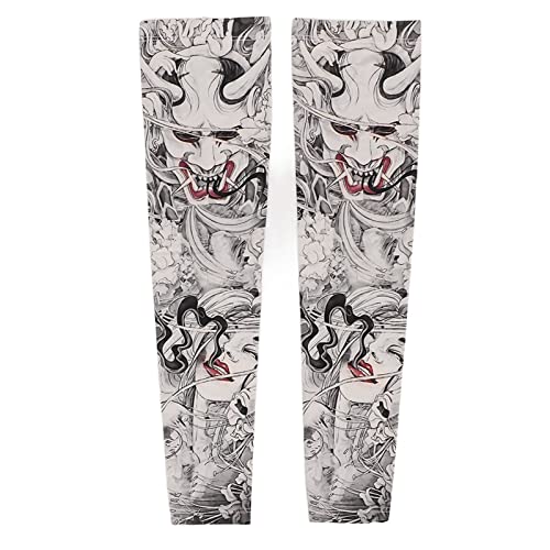 1 Paar IJs zijde Tattoo patroon Mouwen, Mannen Dames Outdoor Fietsen Zonbescherming Arm Mouwen Arm Cover Mouw voor het rijden in de zomer 3