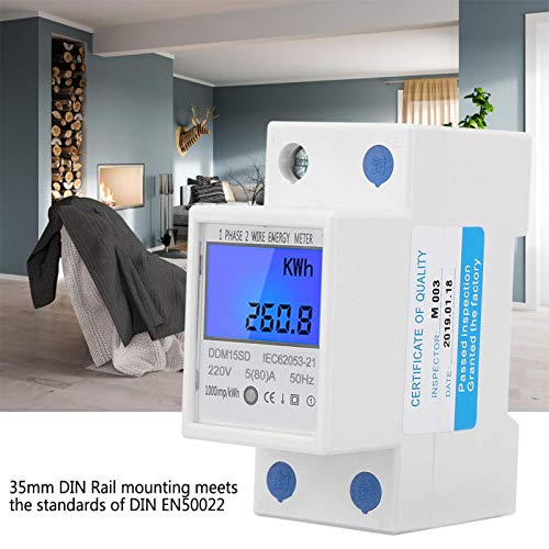 5-80A DDM15SD LCD Backlight Digital Display Single Phase Electronic Energy KWh Meter Energy Meter Spanning Testers 4