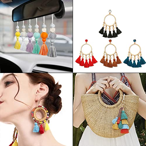 100 st. Mini Tassels 3cm Handgemaakte Katoen Kleine Tassels Hangers Kleurrijke Craft Brush Tassels voor DIY Bag Oorbellen sieraden ketting DIY Craft Accessoires Grass Groen