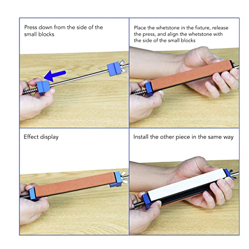 Mesverscherper met vaste hoek, Quick Clip Mes slijpset, met 15-40° Verscherping Hoek en 15° Vaste Hoek, met 6 Whetstones 5