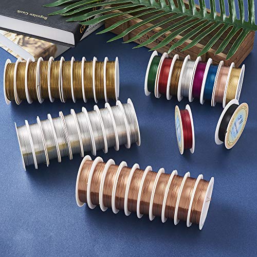 Beadthven 10Roll 24 Gauge / 0,5mm Tarnish Resistant Koperen Draad 262FT (80m) Buigbare sieraden kralen Metaaldraad voor DIY Floral Craft Making Wrapping Hangers 8m / Roll 5