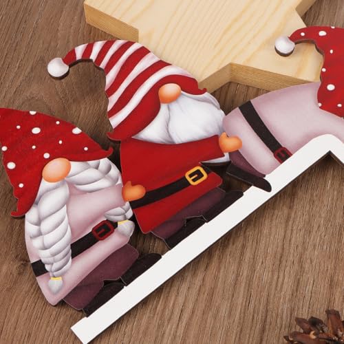 Kerstmis deur frame decoraties kabouter deur hoek borden grappige deur ornament houten deur frame decoratie voor Kerstmis deur raam welkom borden 4