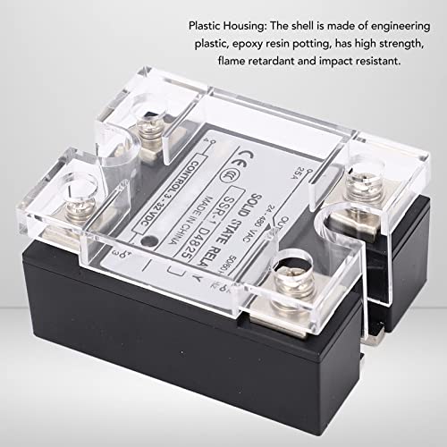 SSR-1 D4810 Solid State Relay, 10A Semiconductor Relay Module 3-32V DC tot 24-480V AC, met transparante hoes voor Home Control 5