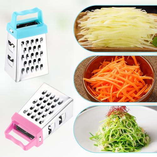 6 stuks Mini Square Grater, Mini Stainless Steel Cheese Grater, multifunctionele Grater met handvat voor chocolade, citroen, nootmuskaat, kaas, gember, groenten