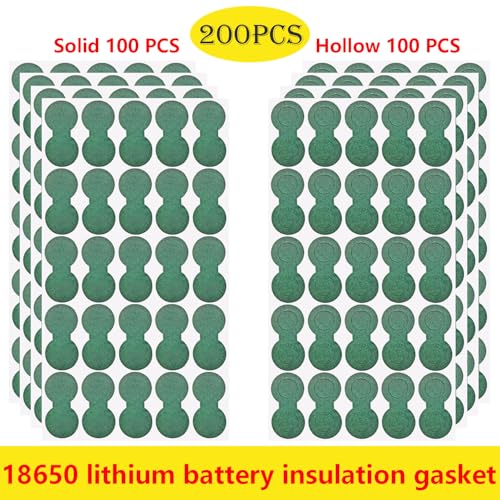 18650 Lithium batterijen Isolatieringen Isoleerpapier, 100 stuks Holle ringen + 100 stuks Solid Rings Kleefpapier