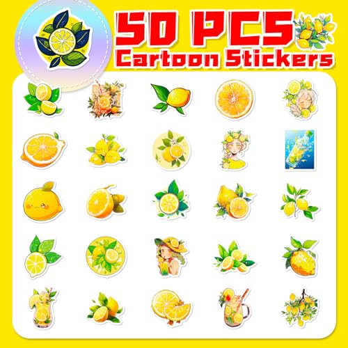 Limonade Stickers Set kinderen tieners 50st Lemon Waterproof Vinyl Decals Laptop Skateboard Kofferhelm Autofiets Mobiele telefoon motorfiets Scrapbook Dagboek Mugs
