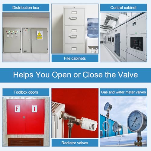 Set van 2 Driehoekige moersleutels, Universele 3-zijdige sleutel, Barrier, Brand Brigadesleutel, Driehoekige moersleutel met karabijnmoersleutel, Driehoekmoersleutel voor Radiator, Prullenbak, Lift 5