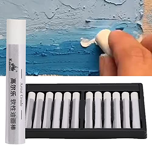 12st olieverfstok, witte olie pastels sticks, kinderen schilderen gereedschap kunst levering tekening pen briefpapier voor binnen activiteiten schoolbenodigdheden