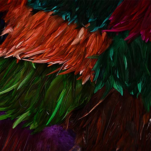 2 m Veerrand, Veer Fringes met Satijn Lint, 10-15 cm breed, Veren, Fringes, Lint, Decoratieve rand, Kostuum accessoire, Naaiaccessoires voor DIY ambachten, Kostuums, Kleding, Kleding 5