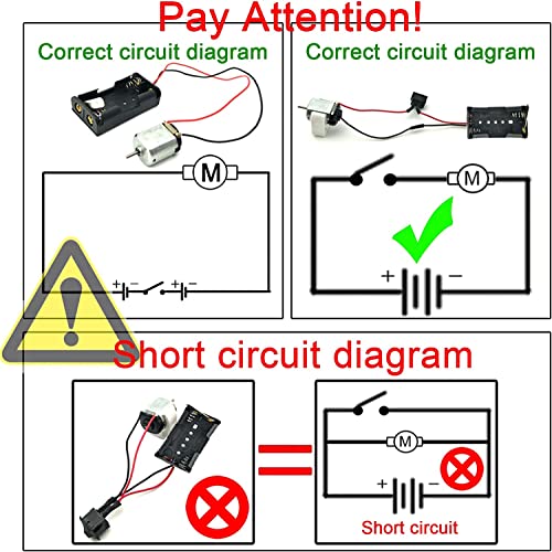 8 Set DC Mini Motoren, Elektrische Learning Set, Elektrisch, Rechthoekig, 1.5-3 V, 15000-16500 RPM, 8 x AA Batterijhouder, 8 x Schakelschakelaar, Mini Ventilator Blade 5