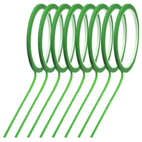 8 rollen x 22 m dunne schildertape, 1/8 inch ras, groene afplaktape voor autorijpen (groen)