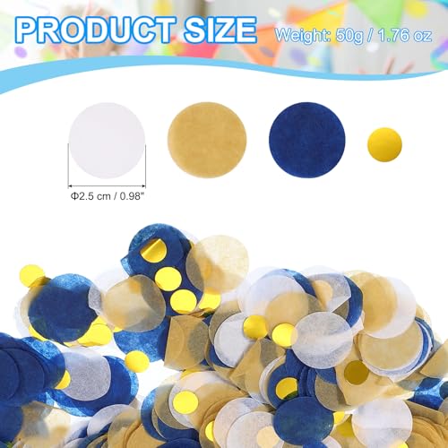 Ronde weefsels Papier Confetti 3,5cm Tafel Confetti Cirkel Dots voor bruiloft verjaardag feest ballon decoraties (50g), donkerblauw/wit/licht roze