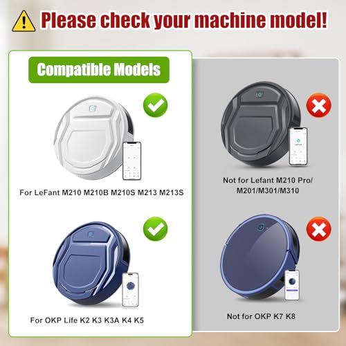 13Stuks Filter Vervangingsdeel voor Lefant M210 M210S M210B M213 M213S M2 voor OKP Life Robovac K2 K3 K3A K4 K5 Robot Stofzuiger 6 HEPA Filters 6 Zijborstel 1 Reinigingsborstel