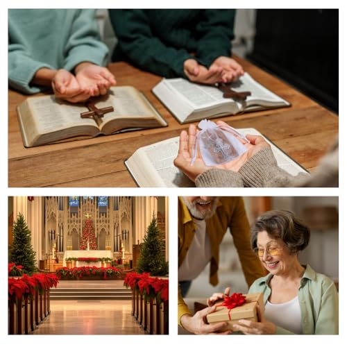 20 st. Heilige Kruishangers, Legering Sleutelhangers met Kruishanger voor Doop met 20 Papieren Kaarten en 20 Polyester Zakken voor Pasen Gebed 5