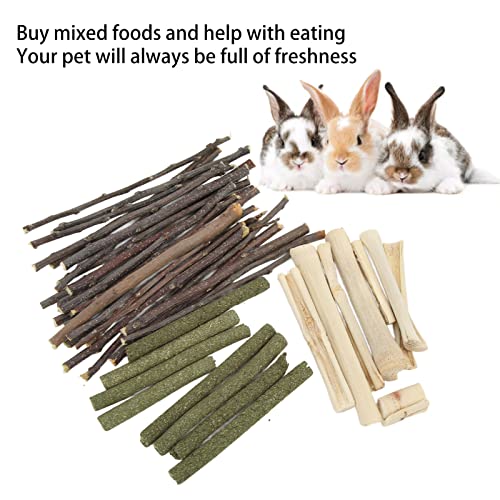Molars Holz Hamstertak Grass Stick Sweet Bamboo Gemengde Chew Stick voor Meerschweinchen Kaninchen(200g) 3