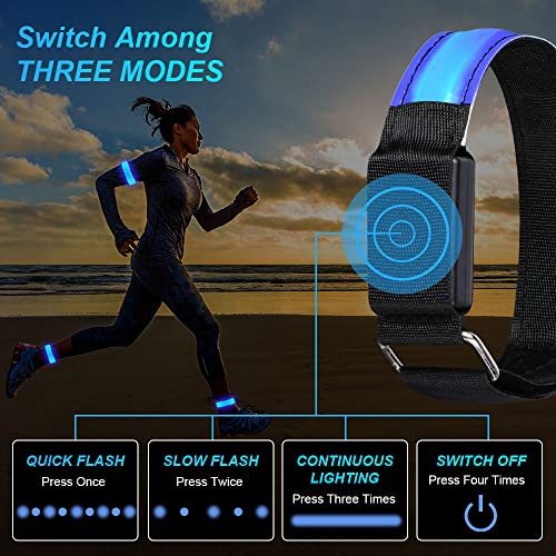 Oplaadbare LED Armband, Reflectieve LED licht armband met USB, LED armbanden, Lichte band, Veiligheidslicht, Unisex voor hardlopen avond, Jogging en Outdoor Sporten 4