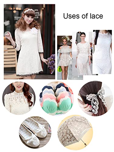 3m x 10cm Lace Trim Vintage Lace Ribbon Border Katoenen Decoratie Lint Decoratief Tape Kant Stof Kant Trim voor DIY Crafts, Bloem verpakking, Tafelkleed Decoratie, Cadeaupapier, Lichte Khaki