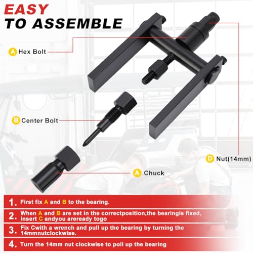 10 Piece Motorfiets Inner Bearing Puller Set, 8-25 Mm Inner Bearing Puller Set, Inner Tractor Bearing Wheel Bearing Puller, Motorfiets Bearing Puller Binnenkant voor Auto, Motorfiets 5