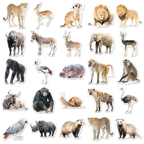 African Animal Stickers voor tieners en volwassenen 50 stuks Dieren Vinyl Stickers Set Auto Motorfiets Skateboard Snowboard Bagage Laptop Suitcase Helm Motorfiets Computer 4