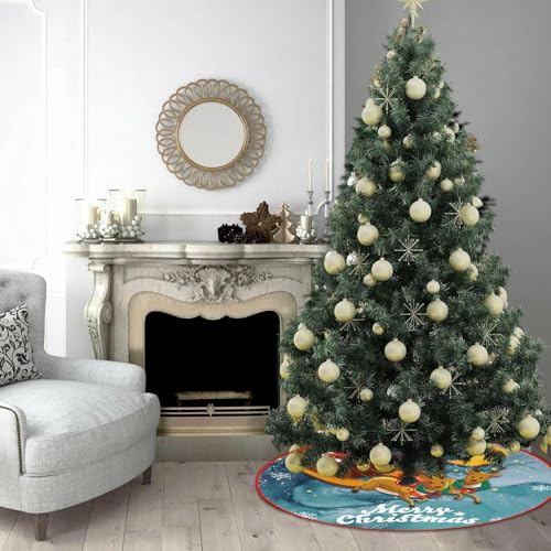 Kerstrok, diameter 90 cm, kerstrok voor bomen, boomrok, kernmateriaal, ronde kerstboomdecoratie, voor thuis, bar, fotostudio 5