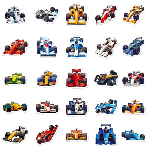 Racing Sticker Set kinderen tieners 50 stuks Formule Waterdichte auto Vinyl Decals Laptop Skateboard Koffer Helm Auto Fiets mobiele telefoon Motorrijwiel Bike Scrapbook Cadeau dagboek Cups 4