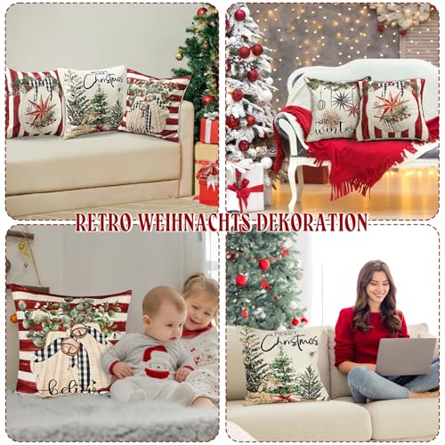 Kerstkussensloop (roodwit) 4