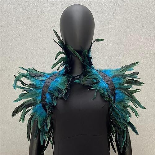 Gothic Feather Cape, schouder Poncho met veren voor Halloween, Party, Cosplay, Carnaval voor vrouwen 3