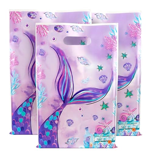 30 st. Zeemeermin feesttassen voor meisjes Snoep Zakken Plastic Cadeau Tassen voor Baby Douche Party Favors Meisjes Vrouwen Verjaardag Decoratie