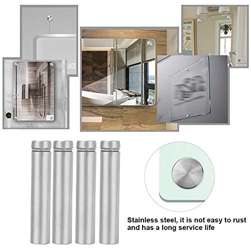 4 st Roestvrij staal reclame Schroef Glas Standoffs Bevestigingen Bolts houder Pin Nails Schroeven Hardware Glas bevestigingsmiddelen (12 * 60 mm)