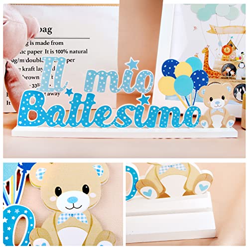 Il Mio Battesimo Tafel Decoratie Houten Tafel Ornamenten Christenen Hout Bureau Decoratie Tafel Decoratie (Blauw) 3