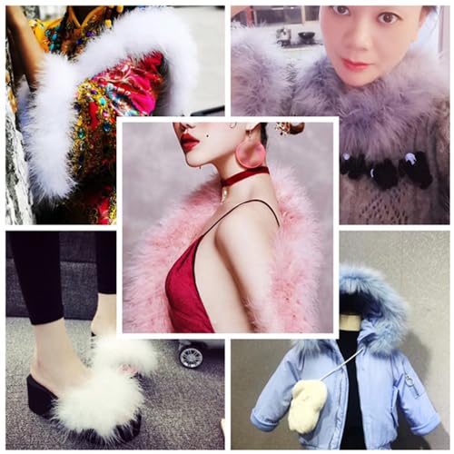 1 x 2 m Boa Turkey Veren Boa Fluffy Plush Feather Boa Feather Stole Feather Sjaal voor kerstboom Bruiloft Ambachten Burlesque Carnaval Party 1920 kostuum decoratie Ca. 10 g Champagne 4